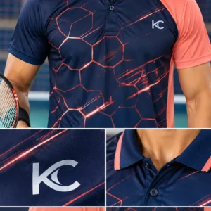 Coral Strike Polo Sports T-Shirt Hover Image