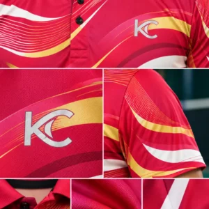 Crimson Wave Polo Sports T-Shirt Hover Image