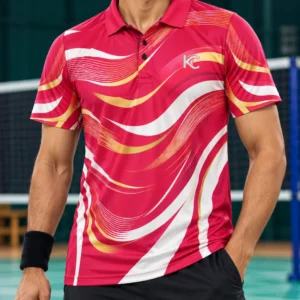 Crimson Wave Polo Sports T-Shirt