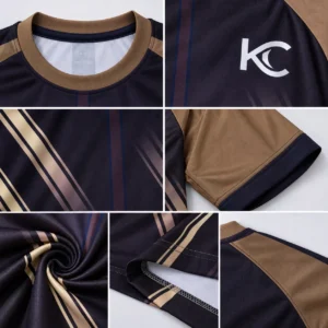 Dark Striped Sports T-Shirt Hover Image